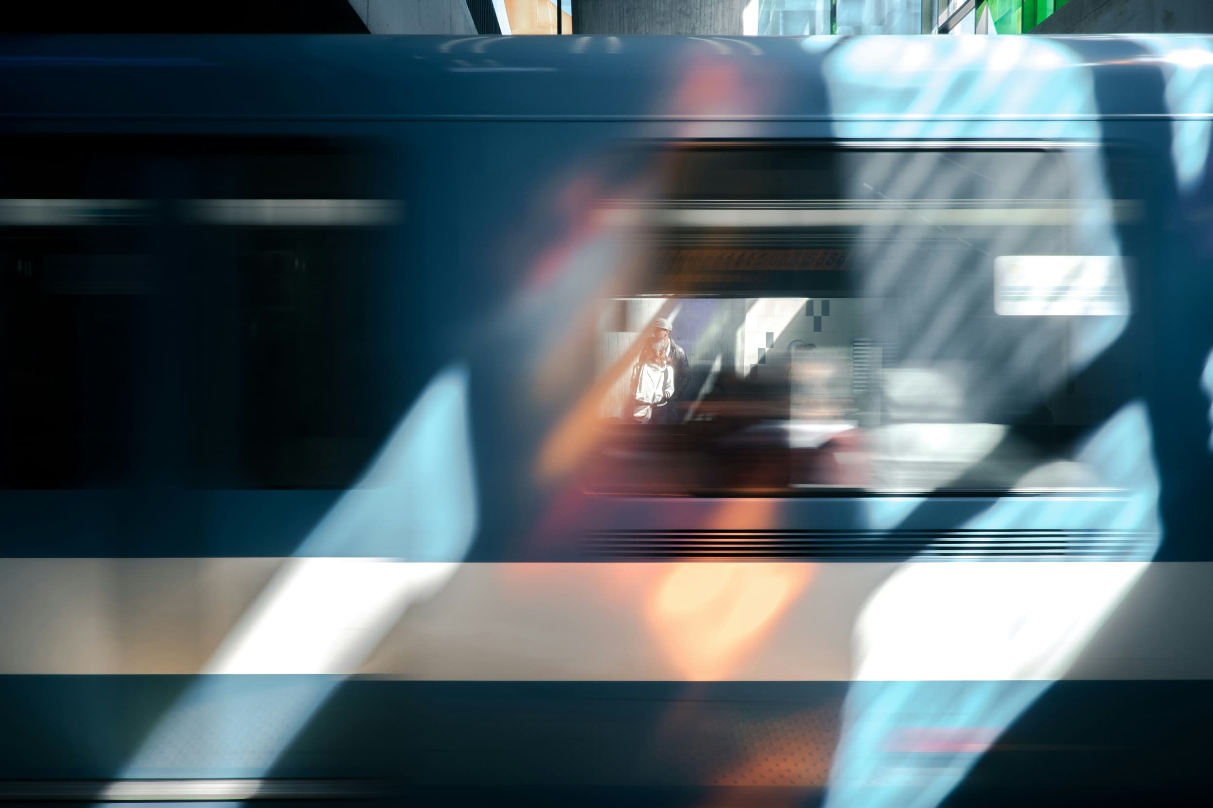 this is an image of a moving train